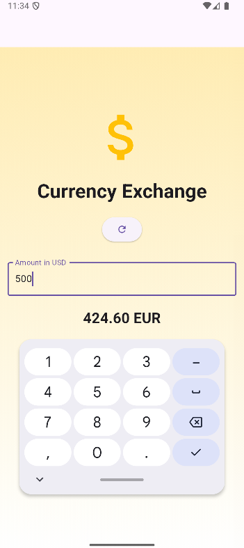 Currency exchange with input