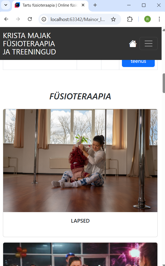 füsioteraapia uus mobiilivaade