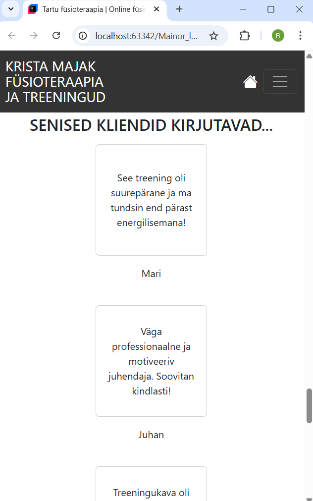 seniste klientide tagasiside