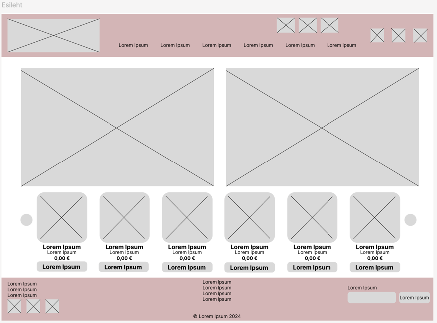 Wireframe - esileht